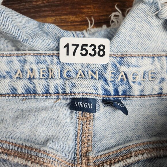 American Eagle Shorts Womens 2 Blue Mom Short Strigid Distressed Cut Off Denim - Picture 10 of 13